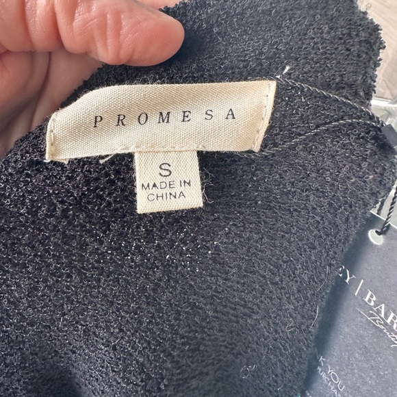 NWT Promesa front wrap tie cardigan in black with white detailing - Picture 4 of 13